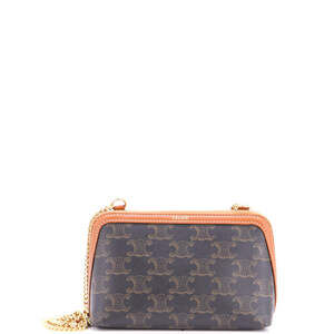 Celine Zip Around Chain Clutch Triomphe #239264C75B